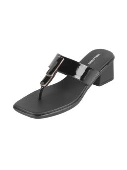 Walkway - Black Casual Heel Sandals