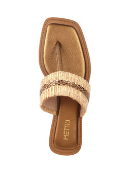 Metro - Gold Casual Square Toe Flats