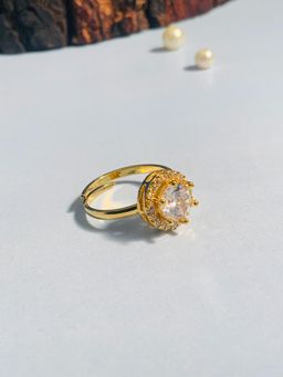 Abdesigns - Luxurious High Quality Gold Plated Ring - White