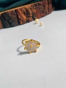 Abdesigns - Unique High Quality Gold Plated Ring - White