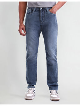 Arrow Sports - Light Blue Mid Rise Jameson Slim Fit Jeans