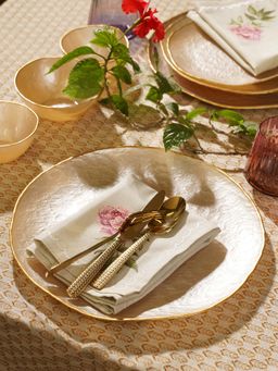 Pure Home + Living - Beige Dune Glass Charger Plates (Pack of 2)