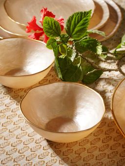 Pure Home + Living - Beige Dune Glass Serving Bowls (Pack of 2)