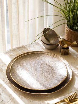 Pure Home + Living - Taupe Dune Glass Dinner Plates (Pack of 2)