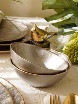 Pure Home + Living - Taupe Dune Glass Serving Bowls (Pack of 2)