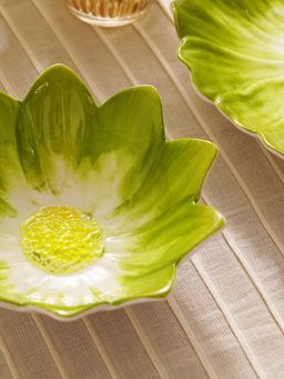Pure Home + Living - Green Porcelain Handpainted Flower Bowl