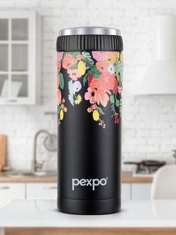 Pexpo - Crypto Black-Flower Stainless Steel Vacuum Insulated Hot&Cold Flask (500ml)
