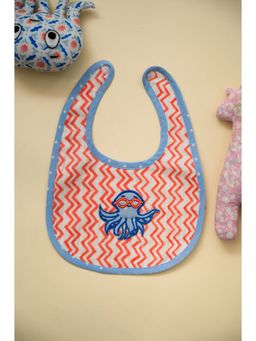 ADYA - Multi-Color Octopus Embroidered Cotton Reversible Bibs