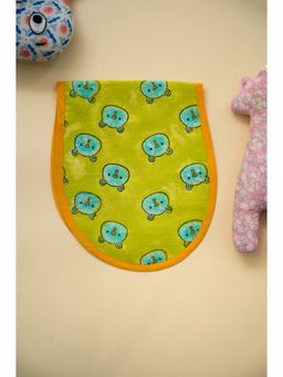 ADYA - Multi-Color Teddy Block Printed Reversible Cotton Burp Cloth
