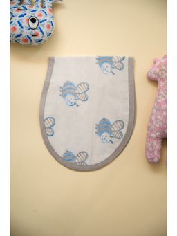 ADYA - Multi-Color Honey Bee Block Printed Reversible Cotton Burp Cloth