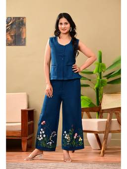 FLOSIVE - Womens Solid Cotton Slob Co-Ord Sets