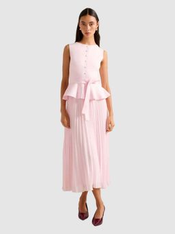 Forever New - Women Pink Solid Midi Dress