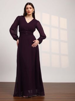 Globus - Women Purple Flared Maxi Party Dress