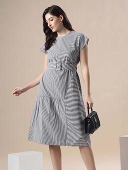 Globus - Women Blue Striped Knee Length Dress