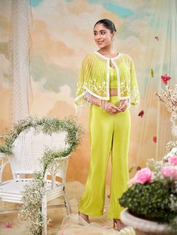 Label S4U - Green Lime Glow Embellished Co-Ord Set