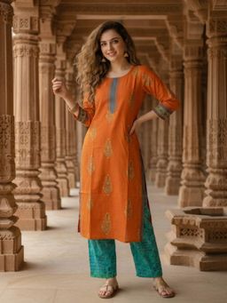 FASHOR - Printed Straight Kurta
