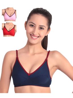 Floret - Pack Of 3 Solid T Shirt Bra - Multi-Color
