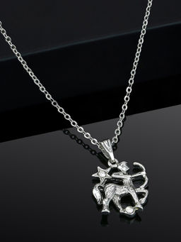 Estele - Rhodium Plated Sagittarius Zodiac Sign Designer Pendant with Crystal for Women
