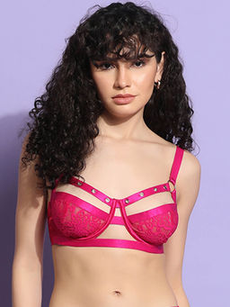 Da Intimo - Pink Rivet Design Underwired Bra