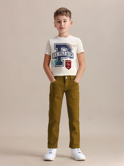 U.S. POLO ASSN. - Boys Slim Fit Mid Rise Jeans Brown