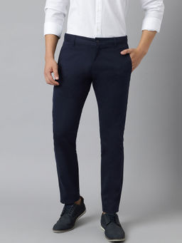 Subtract - Slim Fit Organic Cotton Stretch Chino in Navy Blue