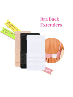 Rheal Curve - Women's Soft Breathable Cotton Stretchable and Adjustable Bra Strap Extender (Pack of 3)