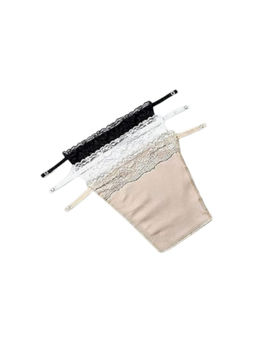 Rheal Curve - Women's Pure Cotton Inserts Adjustable Cleavage Covers Clip-On Camisole (Pack of 3)