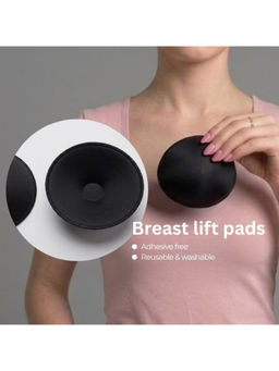 Rheal Curve - Women's Black Soft Lightweight Seamless Foam Removable 3 Pair of Bra Pads