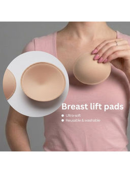 Rheal Curve - Women's Beige Soft Lightweight Seamless Foam Removable 3 Pair of Bra Pads