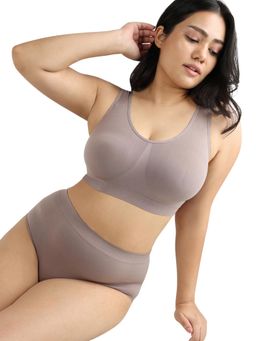 Wacoal - Women's Firm Fit Padded Non-Wired Full Cup Seamless Slip-On Bralette-Grey