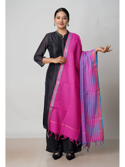 Unnati Silks - Pink Pure Woven Mangalgiri Cotton Dupatta