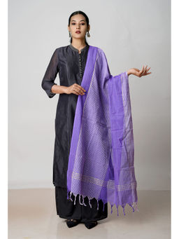 Unnati Silks - Lavender Pure Woven Mangalgiri Cotton Dupatta