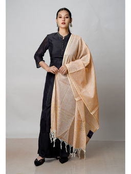 Unnati Silks - Brown Pure Woven Mangalgiri Cotton Dupatta