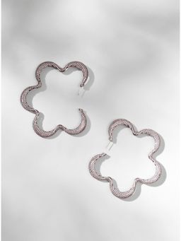 Outhouse - Christina Hoop Earrings In Silver Crystals