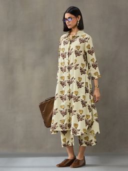 Black & Blah Blah - Off White Pure Cotton Floral Print Co-ord Set