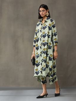 Black & Blah Blah - Off White Pure Cotton Floral Co-ord Set