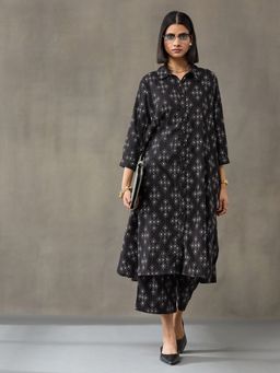 Black & Blah Blah - Women Black Pure Cotton Printed Co-ord Set