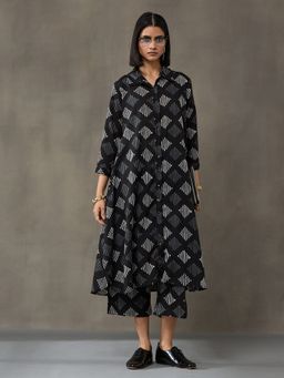Black & Blah Blah - Black Pure Cotton Geometric Co-ord Set