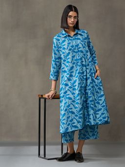 Black & Blah Blah - Blue Pure Cotton Floral Co-ord Set