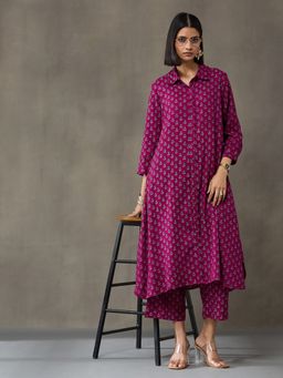 Black & Blah Blah - Pink Viscose Rayon Floral Print Co-ord Set