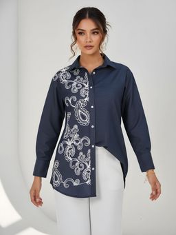 Dora Dori - Blue Denim Paisley Shirt