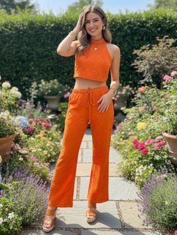 HOUSE OF JAMOTI - Orange Caribbean Coral Co-Ord Set