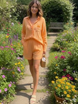 HOUSE OF JAMOTI - Orange Beachy Co Ord Set