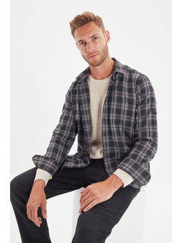 Trendyol - Man Grey Casual Shirt