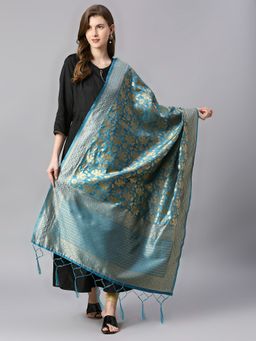 Dupatta Bazaar - Womens Banarasi Silk Dupatta with Floral Weaving
