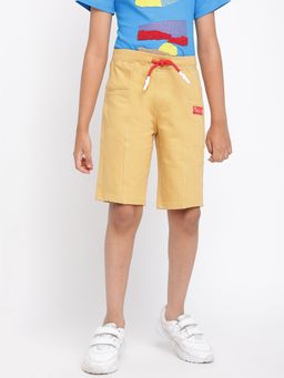 Tales & Stories - Boys Khaki Cotton Solid Bermuda