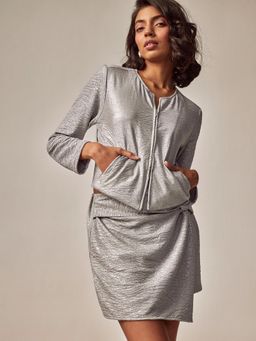 The Label Life - Silver Crinkled Jacket