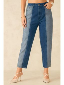 Virgio - Womens Colorblock Cotton High Waist Panelled Denim Jeans