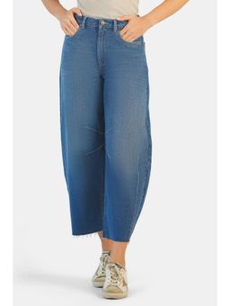 Virgio - Womens Solid Cotton Barrel Fit Denim Jeans