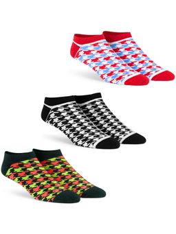 Dynamocks - Men & Women Combed Cotton Ankle Length Multi-Colour Socks (Pack of 3)